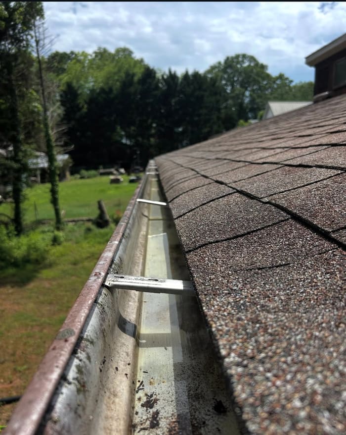 Clean brightened gutters after gutter cleaning in Athens, GA